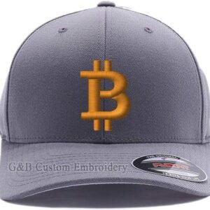 Bitcoin Hat, Bitcoin Logo Embroidered Flex Fitted caps and Baseball Caps