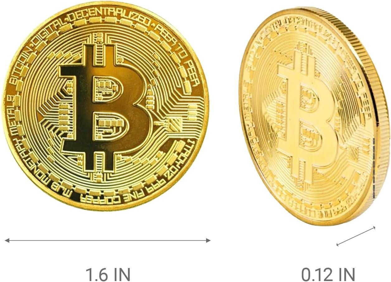 6Ps Gold Plated Bitcoin Coin – Physical Cryptocurrency Collectible with Protective Display Case, Premium Commemorative Souvenir for Crypto Enthusiasts and Gift Giving (Golden 2 6Ps Gold Plated Bitcoin Coin – Physical Cryptocurrency Collectible with Protective Display Case, Premium Commemorative Souvenir for Crypto Enthusiasts and Gift Giving (Golden - Image 2