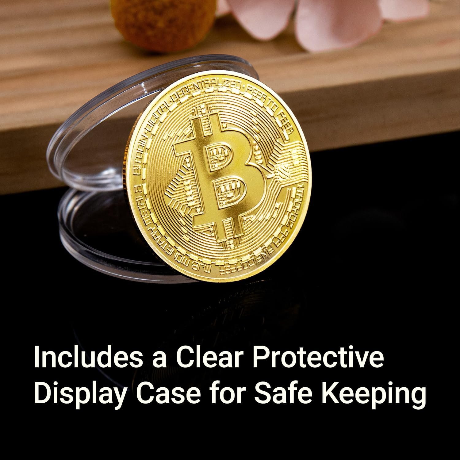 6Ps Gold Plated Bitcoin Coin – Physical Cryptocurrency Collectible with Protective Display Case, Premium Commemorative Souvenir for Crypto Enthusiasts and Gift Giving (Golden 4 6Ps Gold Plated Bitcoin Coin – Physical Cryptocurrency Collectible with Protective Display Case, Premium Commemorative Souvenir for Crypto Enthusiasts and Gift Giving (Golden - Image 4