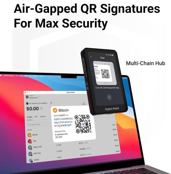 Digital Shield Cold Wallet Crypto,CC EAL6+ Secure Element & Passphrase Crypto Hardware Wallet,Protect Your Digital Assets & Bitcoin - Image 8
