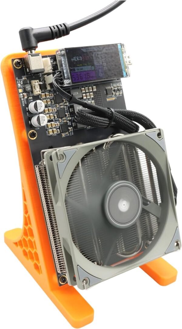 Bitaxe NerdQaxe++ 4.8TH/s Bitcoin Miner – 4X BM1370 ASIC Chips, 15J/Th, 68W Power Consumption, 2.4G WiFi, Open-Source Mining Machine, High Efficiency for BTC Mining（Orange） - Image 5