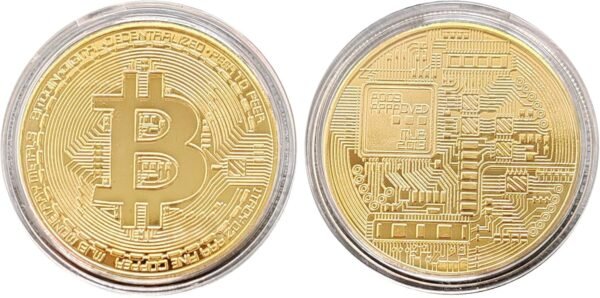 Bit Coin,Commemorative Coin,Physical Bitcoin with Protective Case,Gold Plated Bitcoin for Commemoration,BTC Cryptocurrency,Chase Coin Gifts for Men (9pcs) - Image 3