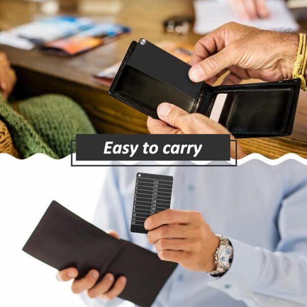 Hotop 2 Pcs Crypto Wallets and 1 Pcs Metal Plate Marking Pen, Cryptocurrency Wallets for Hardware Cold Backups Seed Storage for Bitcoin Compatible with Bip39 Hardware(Black) - Image 7