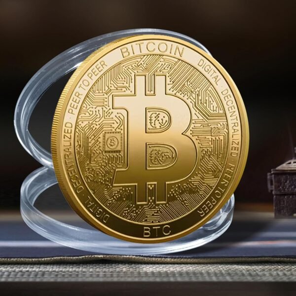 Bitcoin Coin Souvenir Gold Plated with Protective Case Physical Collectible for Decoration Commemoration Gifts Cryptocurrency Token BTC for Bitcoin Fans (1PCS) - Image 6