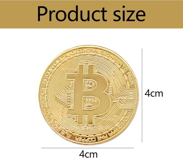 Bit Coin,Commemorative Coin,Physical Bitcoin with Protective Case,Gold Plated Bitcoin for Commemoration,BTC Cryptocurrency,Chase Coin Gifts for Men (9pcs) - Image 2