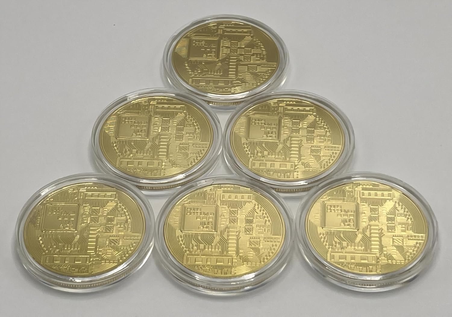 6PCS Gold Plated Bitcoin Coins - 40mm Diameter, 3mm Thickness Commemorative Physical BTC Cryptocurrency Collectible with Clear Protective Case, for Blockchain Enthusiasts 8 6PCS Gold Plated Bitcoin Coins - 40mm Diameter, 3mm Thickness Commemorative Physical BTC Cryptocurrency Collectible with Clear Protective Case, for Blockchain Enthusiasts - Image 8