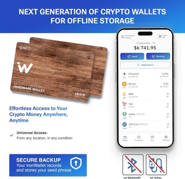 Crypto Wallet - Wood Design - Pack of 2 - Increase Your Security - Seed Phrase Storage