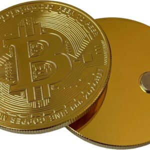 Bitcoin Magnet Coin – Heavy Gold 2.5” Metal Display Piece | Premium Crypto Fridge Magnet | Great Gift for Bitcoiners, HODLers, and Crypto Fans