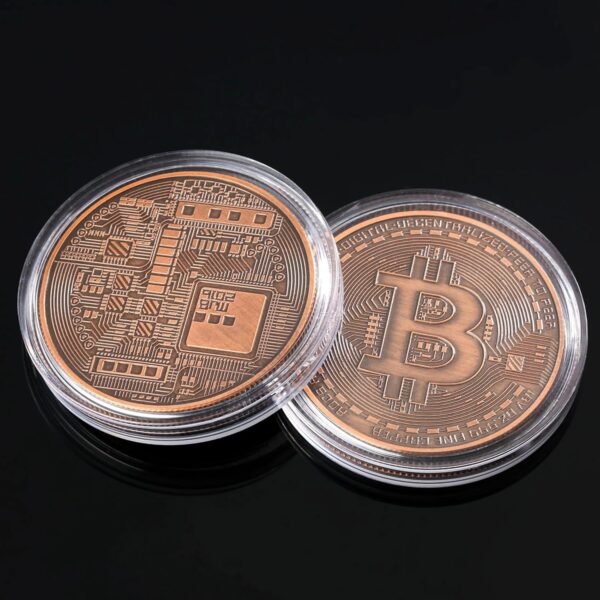 Bitcoin Copper Coins – 2 Pcs 1 oz .999 Pure Physical BTC Tokens | Commemorative Collectible Gift Set in Display Case | Unique Crypto Souvenir for Men, Women & Collectors | Perfect for Gifting - Image 4