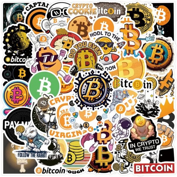 60pcs Bitcoin Crypto Stickers -Funny Digital Currency Stickers for Water Bottles,Laptop,Computer,Phone,Guitar,Luggage - Image 5