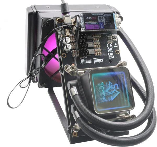 in Stock New Bitaxe NerdQaxe++ Hydro 4.8TH/s 15J/Th 60W Power Consumption Bitcoin Miner, 2.4G WiFi Crypto Machine, 4xBM1370 ASIC Chips, Open-Source Mining Machine, High Efficiency for BTC Mining