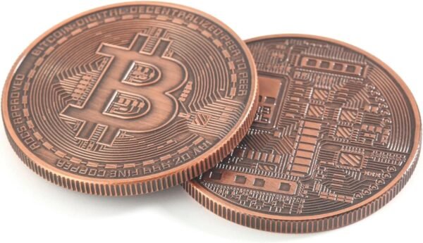 Bitcoin Copper Coins – 2 Pcs 1 oz .999 Pure Physical BTC Tokens | Commemorative Collectible Gift Set in Display Case | Unique Crypto Souvenir for Men, Women & Collectors | Perfect for Gifting - Image 2