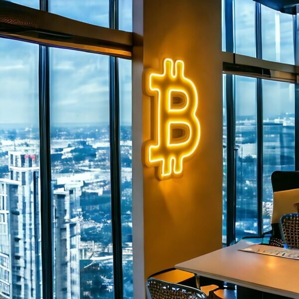 Bitcoin Neon Sign, Handmade Bitcoin Led Neon Yellow Light Bitcoin Neon for Wall Décor for Gaming Room Bedroom Living Room Office Cafe Bar Christmas Wedding Party Gaming Room Accessories - Image 5