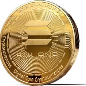 Physical Solana Coin Plated with 24-Carat Gold. A Real Collector‘s Item with Protective case