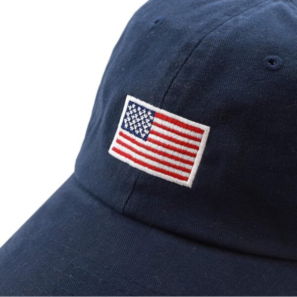 USA Flag & Embroidery Premium 100% Cotton Low Profile Adjustable Baseball Dad Cap - Image 3