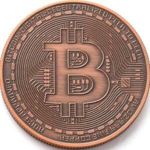 Bitcoin Copper Coins – 1 Pcs 1 oz .999 Pure Physical BTC Tokens | Commemorative Collectible Gift Set in Display Case | Unique Crypto Souvenir for Men, Women & Collectors | Perfect for Gifting