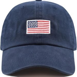 USA Flag & Embroidery Premium 100% Cotton Low Profile Adjustable Baseball Dad Cap