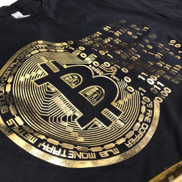 Golden Bitcoin T-Shirt for Crypto Currency Miners and Original Collectors Bitcoin Coin - Image 4