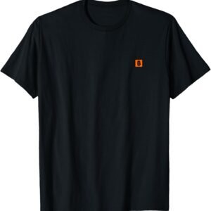 Bitcoin Logo Orange Black Small Subtle Simple Little T-Shirt