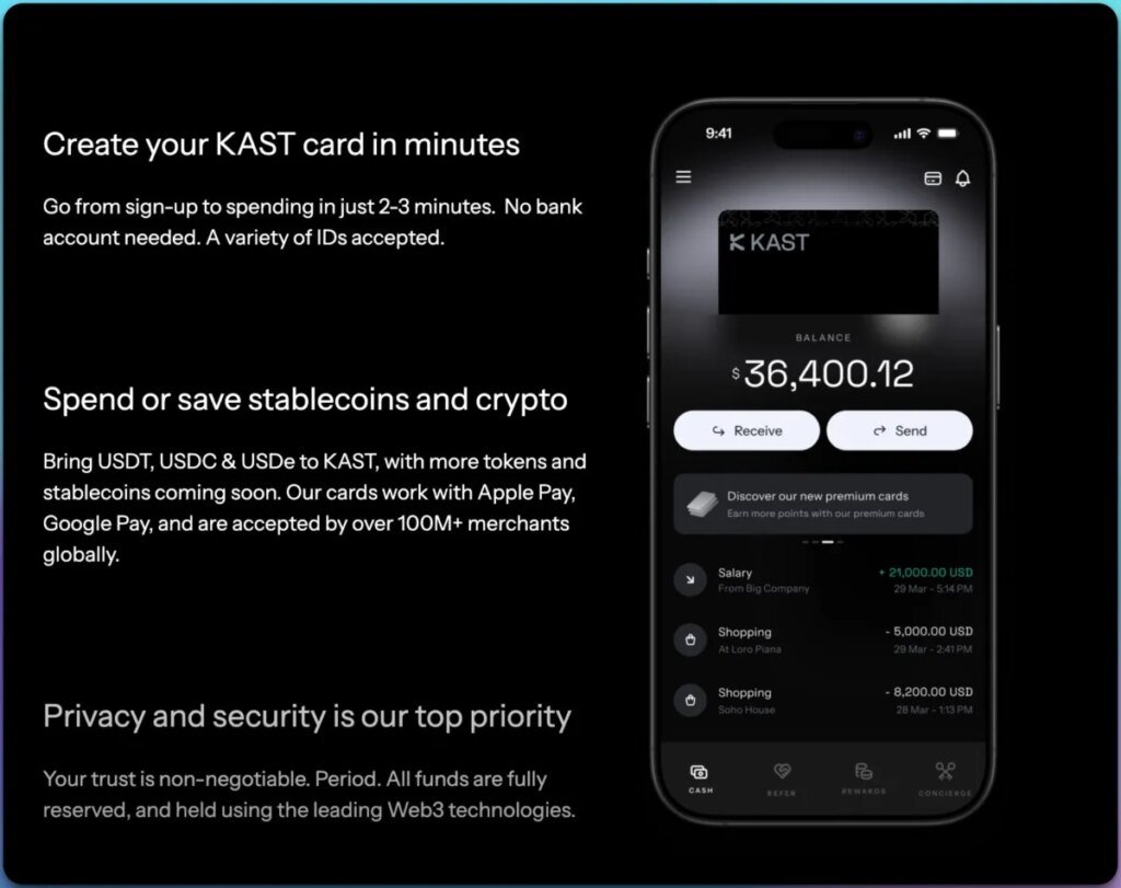 KAST Card Review 2025: The Best VISA Stable Coin Crypto Card